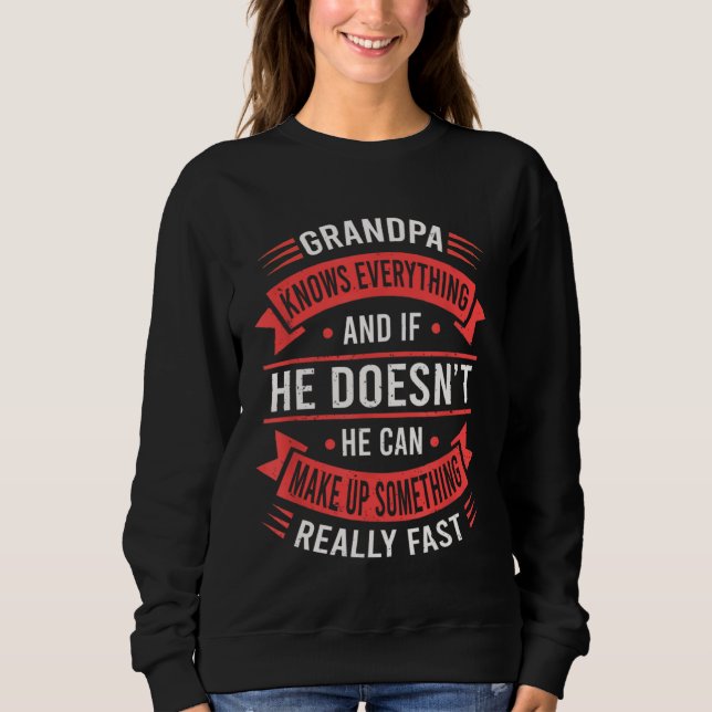 Grandpa Knows Everything   Grandpa Fathers Day T Shirt (Framsida)