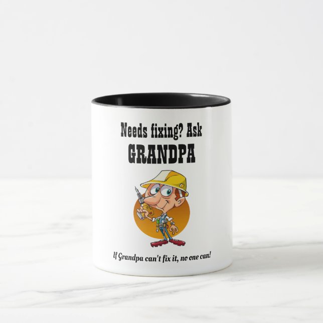 GRANDPA kommer att FIX IT - Bästa Underbarare farf Mugg (Center)