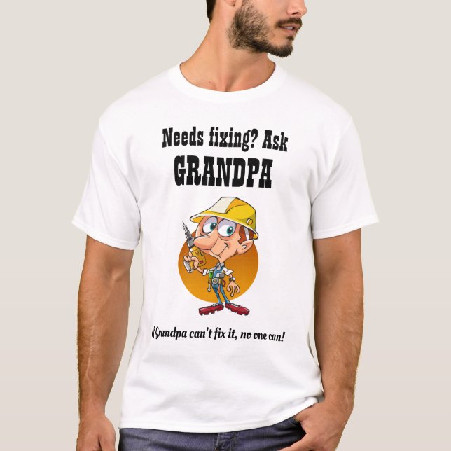 GRANDPA kommer att FIX IT - Bästa Underbarare farf T Shirt (Framsida)