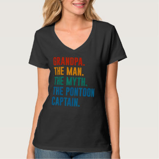 Grandpa Man Myth Pontoon Captain  Grandfather Pont T Shirt
