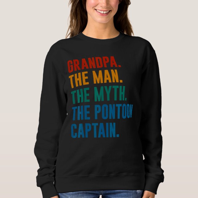 Grandpa Man Myth Pontoon Captain  Grandfather Pont T Shirt (Framsida)