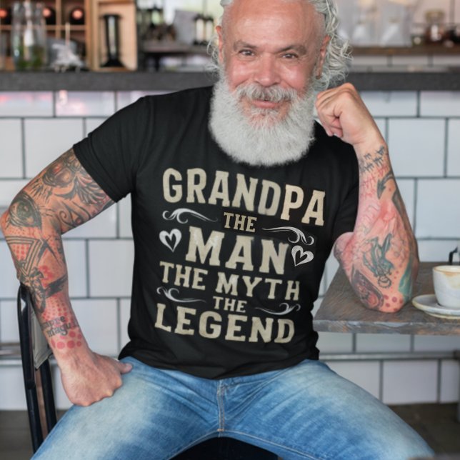 Grandpa | Mannen Myth the Legend Fars dag T Shirt (Grandpa the man the myth the legend)