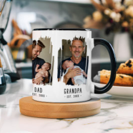 Grandpa Milestones Photos & Years Anpassningsbar T Mugg