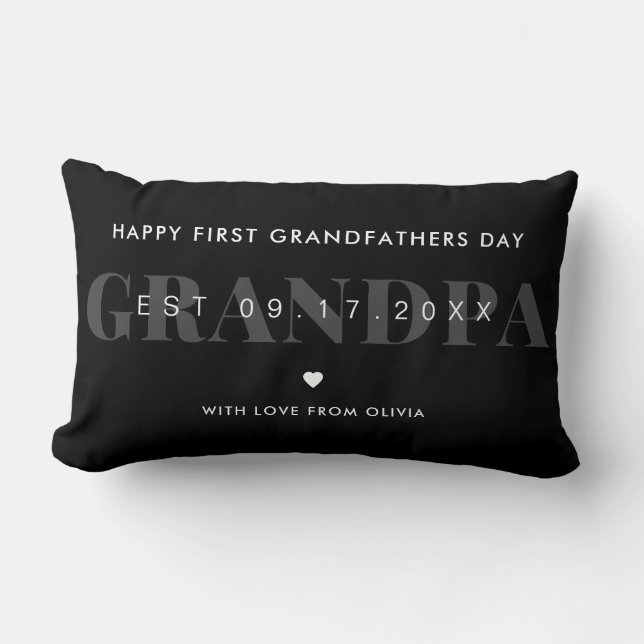 Grandpa Modern Minimalist First Grandfathers Day Lumbarkudde (Framsida)