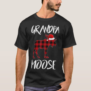 Grandpa Moose Buffalo Red Plade jultomten Fa T Shirt