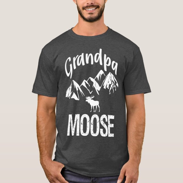 Grandpa Moose Grandfather Moose Woodland Animal T Shirt (Framsida)