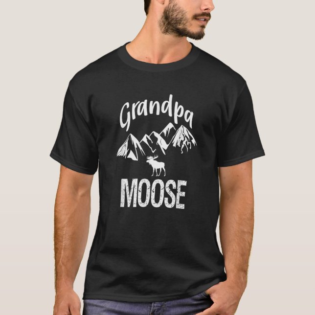 Grandpa Moose Grandfather Moose Woodland Animal Te T Shirt (Framsida)