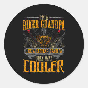 Grandpa Motorcycle Biker Er Pappa Runt Klistermärke
