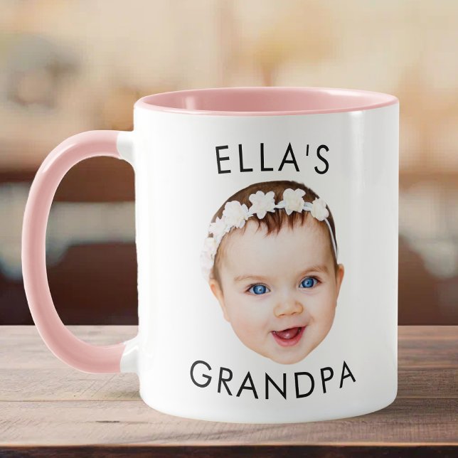 Grandpa Mugg Gift, Baby Photo Mugg, Baby Ansikte G (Skapare uppladdad)