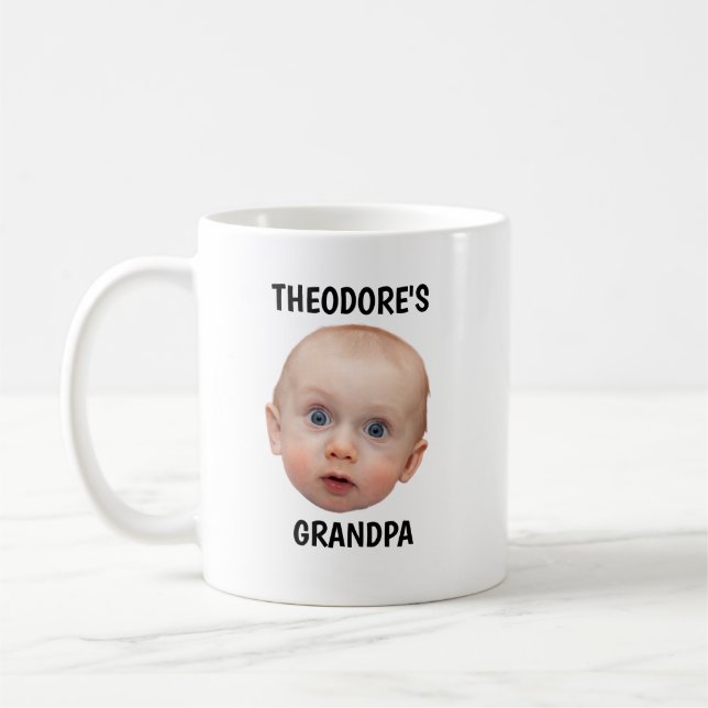 Grandpa Mugg Gift, Personlig Baby Ansikte Photo Mu (Vänster)