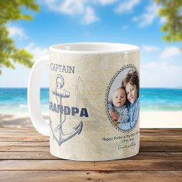 Grandpa Nautical Fars dag Photo Kaffemugg