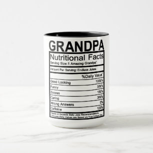 Grandpa Nutritional Facts Mugg