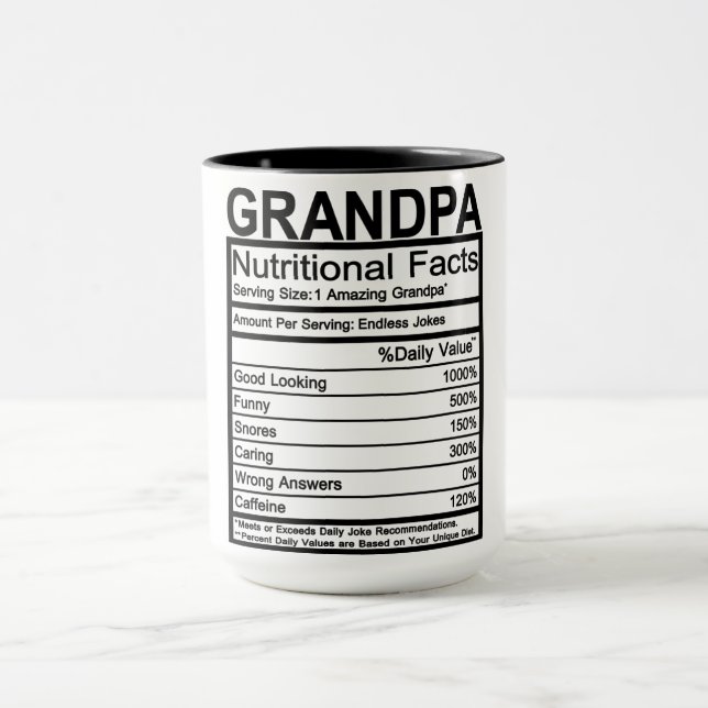 Grandpa Nutritional Facts Mugg (Center)