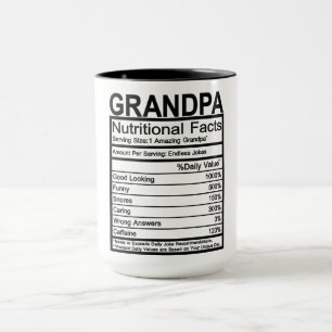 Grandpa Nutritional Facts Mugg