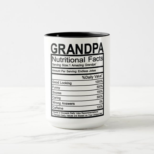 Grandpa Nutritional Facts Mugg (Center)