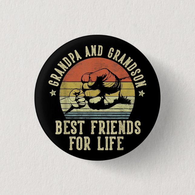 Grandpa och Grandson Best Friends for Life Funny G Knapp (Framsida)