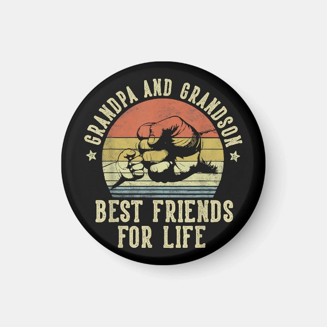 Grandpa och Grandson Best Friends for Life Funny G Magnet (Framsidan)