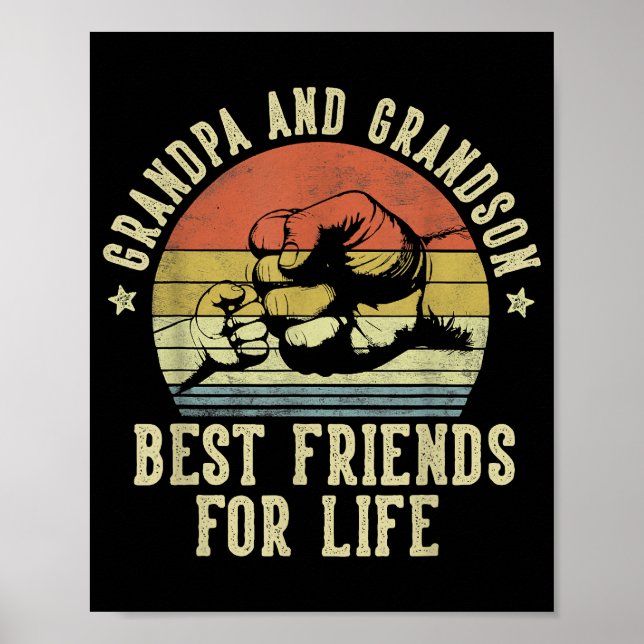 Grandpa och Grandson Best Friends for Life Funny G Poster (Framsidan)