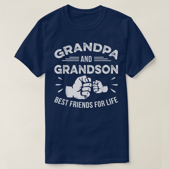 Grandpa och Grandson Matching Fist Bump Best Frien T Shirt (Design framsida)