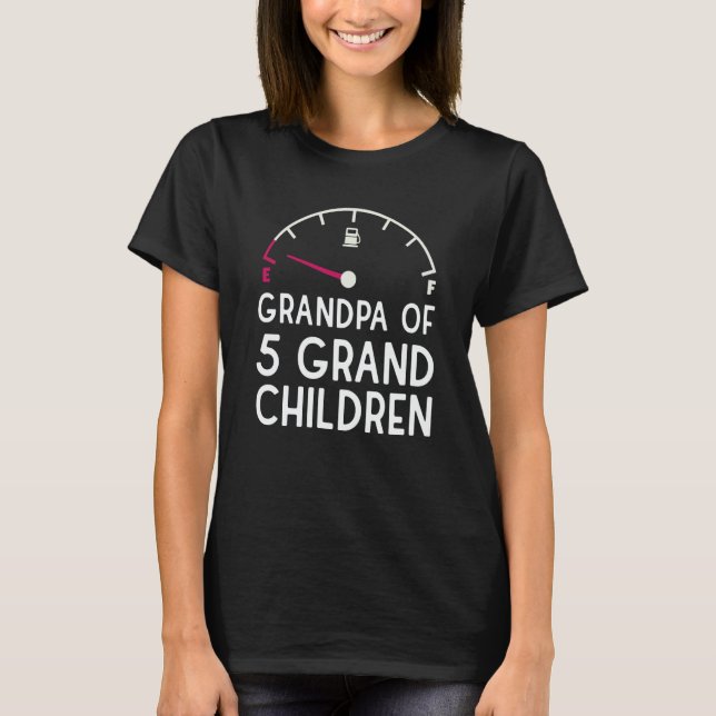 Grandpa Of 5 Kids Sarcastic Kid Exhausted Children T Shirt (Framsida)