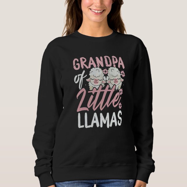 Grandpa of Little Llamas New Born Twin Girls Grand T Shirt (Framsida)