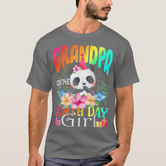 Grandpa Of The Birthday Girl Panda Unicorn  T Shirt