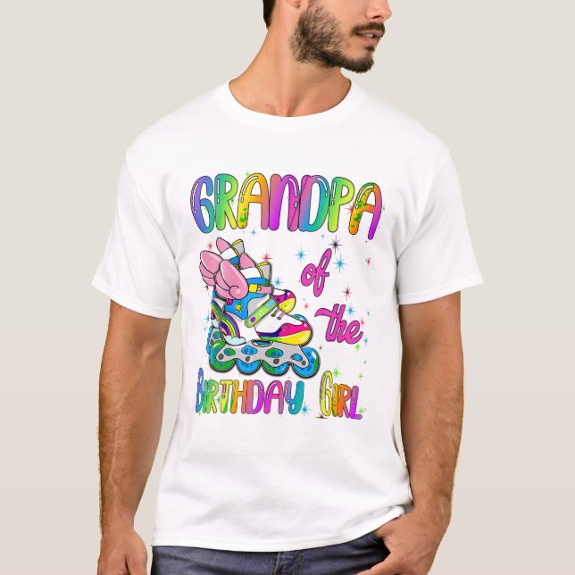 Grandpa of the Birthday girl T Shirt (Framsida)