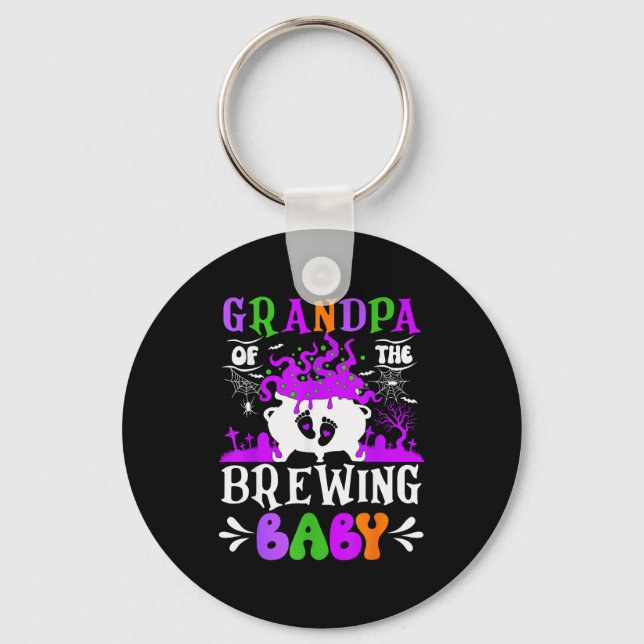 Grandpa Of The Brewing Baby Grandpa To Be Hallowee Nyckelring (Framsida)