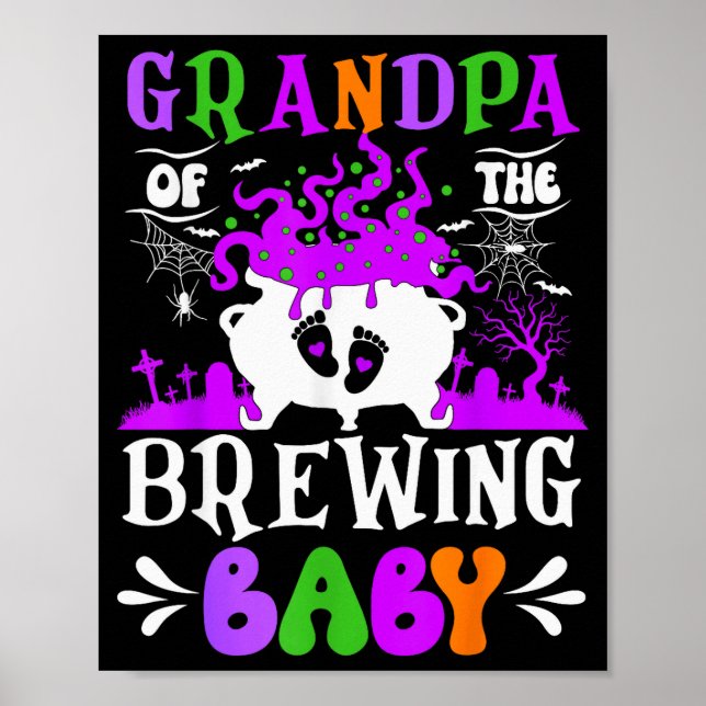Grandpa Of The Brewing Baby Grandpa To Be Hallowee Poster (Framsidan)