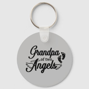Grandpa of Two Änglar Twillingars Keychain Nyckelring