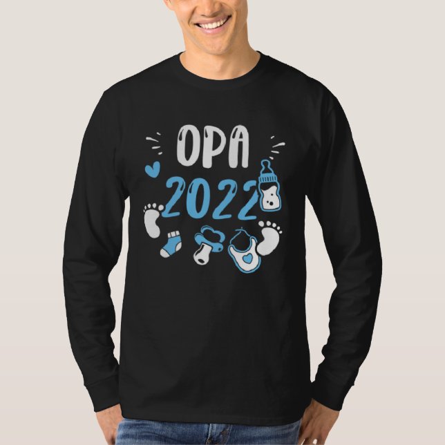 Grandpa Opa 2022  Baby Boy Sayings T Shirt (Framsida)
