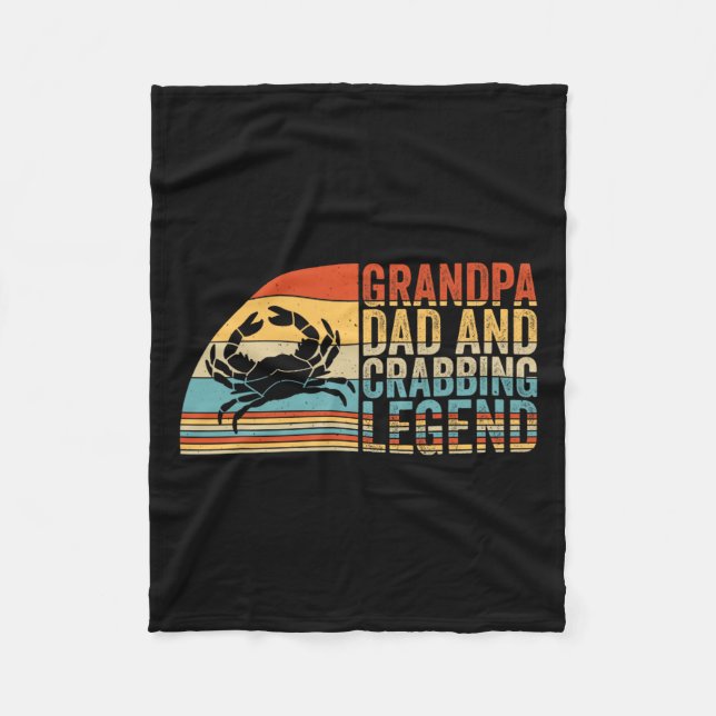 Grandpa Pappa och Crabbing Legend Fleecefilt (Framsidan)