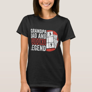 Grandpa Pappa och Sudoku Legend Sudoku Puzzle Solv T Shirt