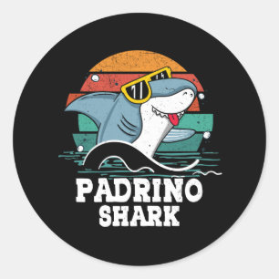 Grandpa pappa Padrino Shark Spansk Godfather Vint Runt Klistermärke