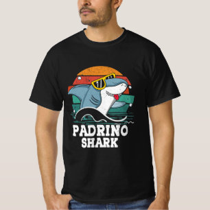 Grandpa pappa Padrino Shark Spansk Godfather Vint T Shirt