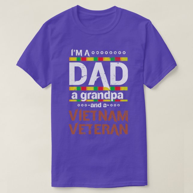 Grandpa Pappa Vietnam Veteran T Shirt (Design framsida)