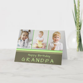 Grandpa Photo Collage Birthday Kort