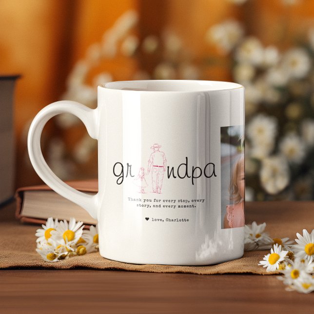 Grandpa Photo Collage From Granddaughter Kaffemugg (Skapare uppladdad)