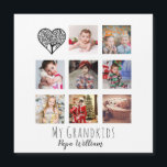 GRANDPA PHOTO COLLAGE GIFT PROUD GRANDAD<br><div class="desc">Farmor, farfar, Pappa med fotomallar (dina foton passar automatiskt det visade utrymmet - om du behöver hjälp kontaktar du LeahG Designer) och fält. Bakgrunden till färg kan ändras till kostym Grandfather's home decor, favorit färg. Ge till morföräldrars dag, födelsedag, jul eller andra tillfälle efter behov. Lägg till namn, rubrik, initialer....</div>