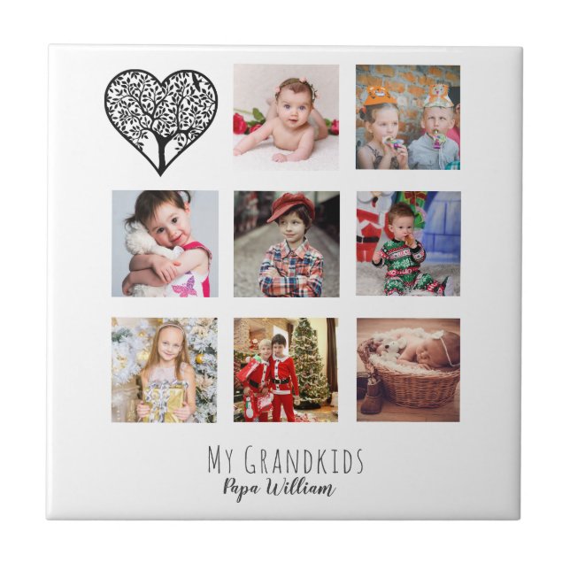 GRANDPA PHOTO COLLAGE GIFT PROUD GRANDAD KAKELPLATTA (Framsidan)