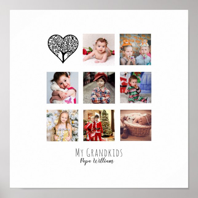 GRANDPA PHOTO COLLAGE GIFT PROUD GRANDAD POSTER (Framsidan)