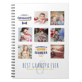 GRANDPA PHOTO COLLAGE GIFT Proud Pappa Pops Gramps Anteckningsbok
