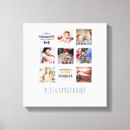 GRANDPA PHOTO COLLAGE GIFT Proud Pappa Pops Gramps Canvastryck