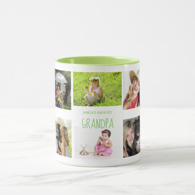 GRANDPA Photo Mugg 10 x Collage Barnbarn Foton (Center)