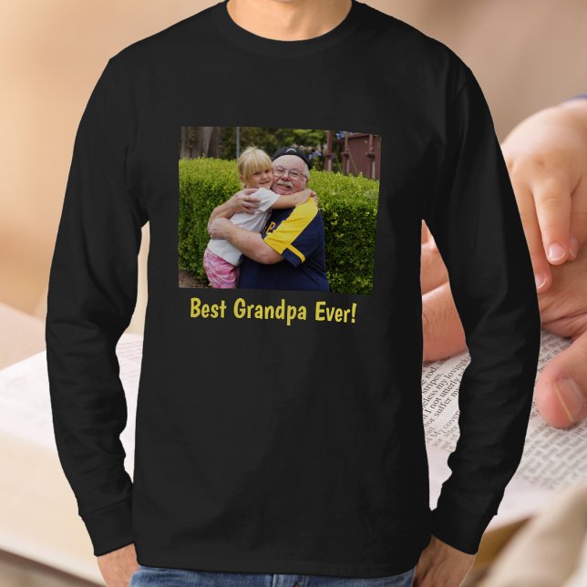 Grandpa Photo T-Shirt jul Gift Grand Pappa (Grandpa Photo T-Shirt, Christmas Gift, Grand Dad, T-Shirt)
