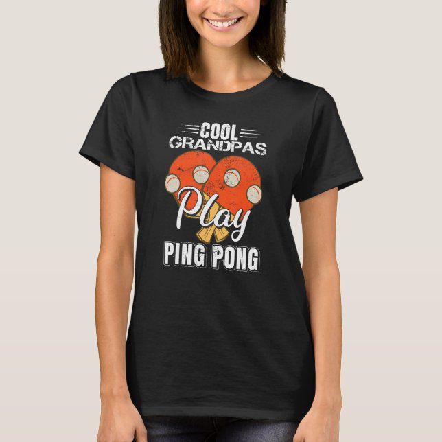 Grandpa Ping Pong Manar Bord Tennis T Shirt (Framsida)
