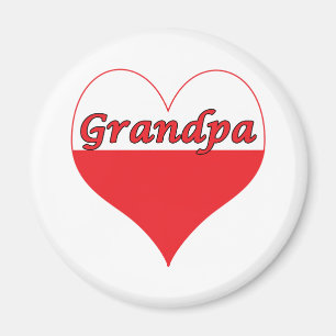 Grandpa polska Heart Magnet