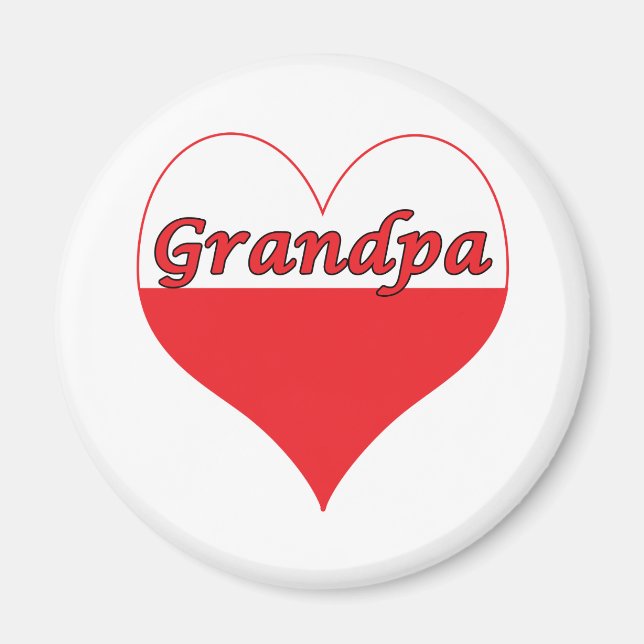 Grandpa polska Heart Magnet (Framsidan)