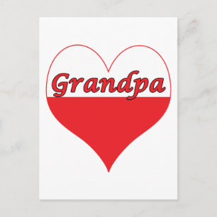 Grandpa polska Heart Vykort