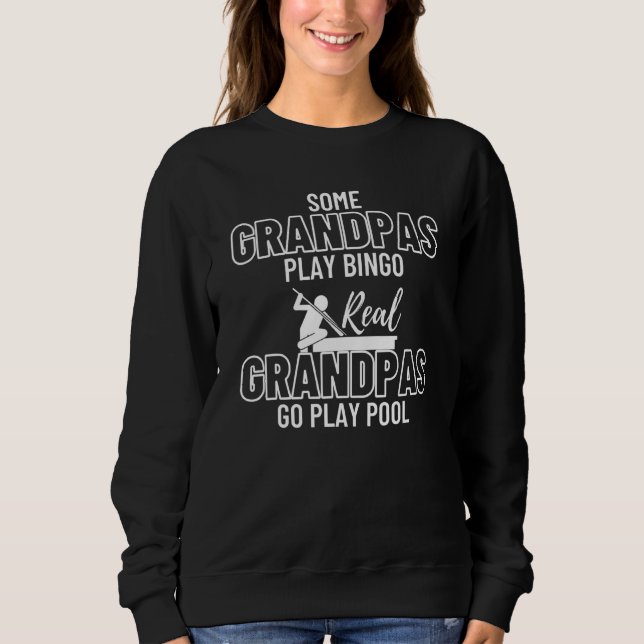 Grandpa Proud Bassäng Billiard Snooker 8 Boll Play T Shirt (Framsida)